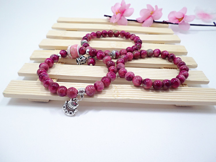 Vân Nam trang sức gốc dân tộc gió vòng tay hạt pha lê bện dây thừng đỏ nam và nữ trang sức retro trăm trận đấu vòng đeo tay