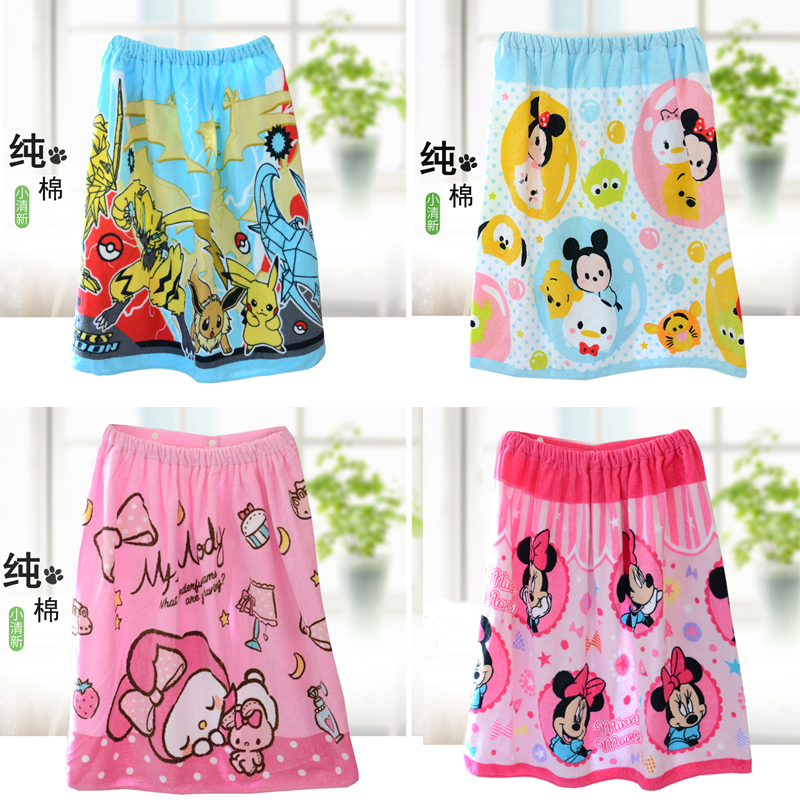 Thin Bath Dress Bathing Suit Children Cartoon Pure Cotton Apron Meletickitty Double Neutron Stars Absorbent soft and cute