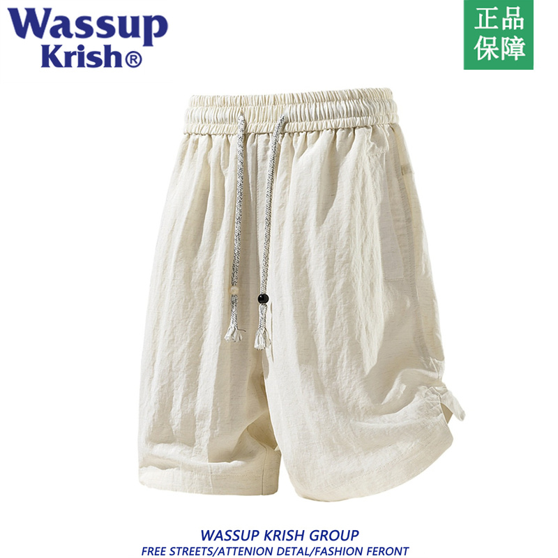 Wassup Krish Lyocell Linen Shorts Men's Summer New Style Cool Breathable Casual Loose Five-Quarter Pants Wassup Krish Lyocell Linen Shorts Men's Summer New Style Cool Breathable Casual Loose Five-Quarter Pants