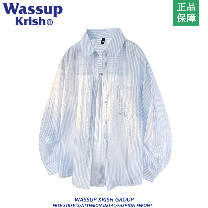 Wassup Krish Lyocell Long-Sleeved Sun Protection Shirt Men's New Summer Style Light and Breathable Casual Loose Shirt