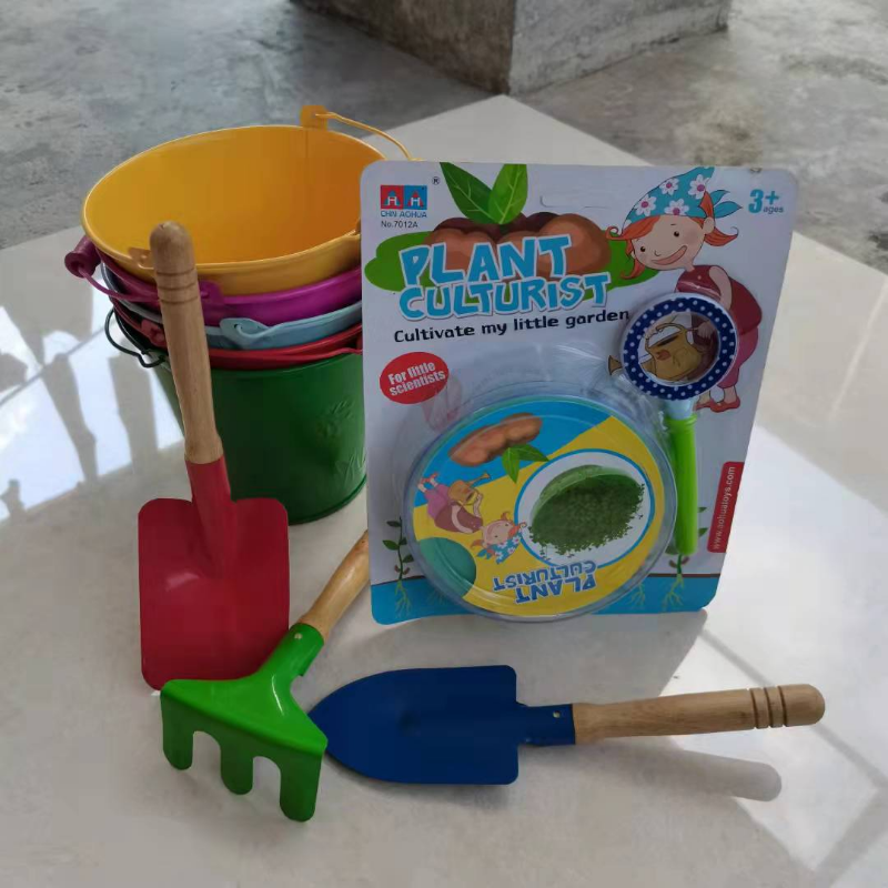 Young Children Outdoor Play Beach Seaside Small Shovel Iron Bucket Suit Students Gardening Dug Potted Plant Planting Tools