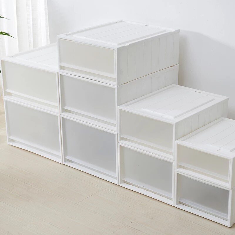 Wardrobe storage box Drawer storage box Plastic storage cabinet Clothes storage box Finishing box Transparent combination wardrobe
