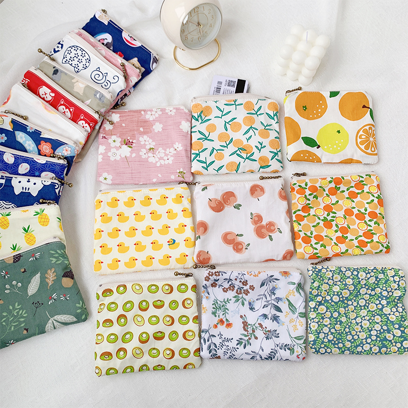 Change girl mini cloth card wallet in one student square small pocket thin cute coin bag