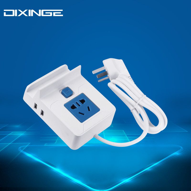 Dual USB mobile phone tablet fast charging socket with bracket home office desk wiring board socket extension cable