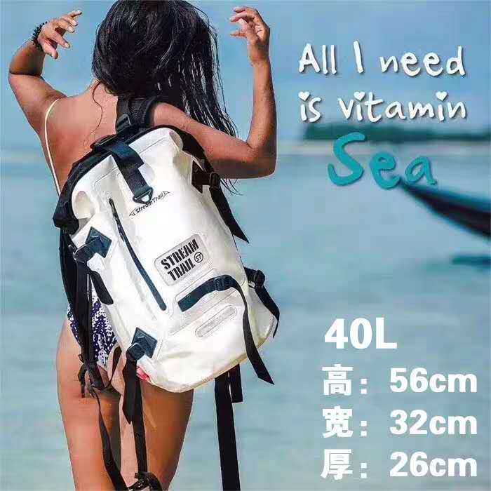 Stream Trail Japan Water Flow Special Road 18-40 Liter ST Waterproof Bag Diving Double Shoulder Bag Multicolored