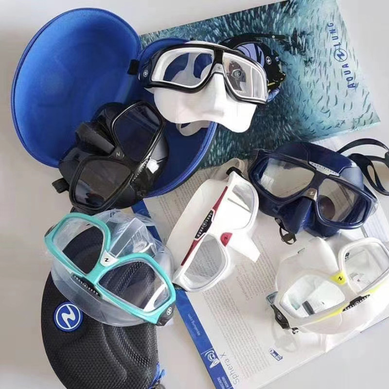 Italian Aqualaung Sphera Professional Free Diving Mirror Face Lens Large God Divinity Low Volume