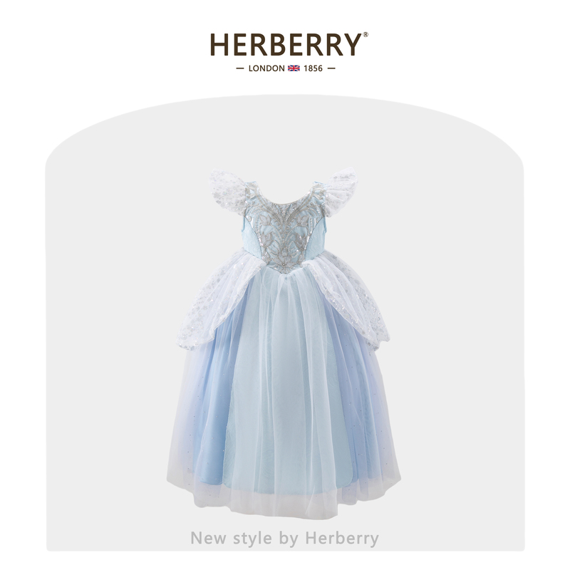 Herberry Girls' Cinderella Princess Dress Summer Heavy-Duty Children's Cinderella Birthday Dress Herberry Girls' Cinderella Princess Dress Summer Heavy-Duty Children's Cinderella Birthday Dress