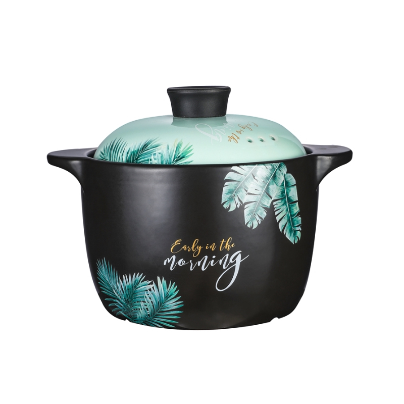 Stew pot YBN-H30 high temperature resistant claypot rice pot ceramic casserole banana leaf 3L gas household