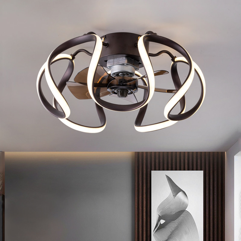 Ceiling fan lamp bedroom ceiling lamp restaurantroom overly thin Nordic creative stealth charged fan chandelier