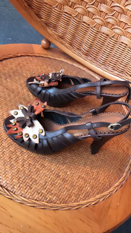Russian Vintage Shoes from the 90S, All Genuine Leather, Cowhide, Old Stock, High Heels