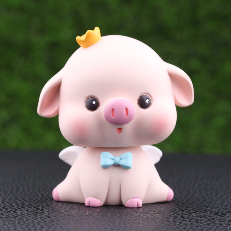 Cute and ecstasy Pig Car Pendulum with cute male and female gift on-board Decorative Car upper front Ornament Shake