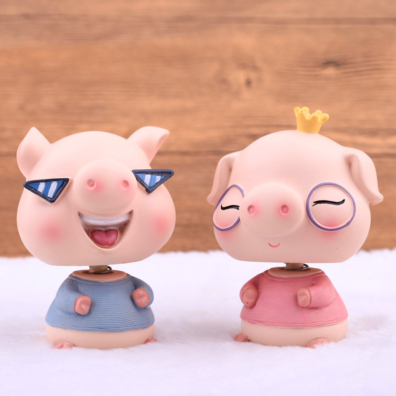 Cool Music Pig Car Ecstasy Shakes Small Pig Inner Ornaments for boys and girls Gift On-board Car Creative Home Cute