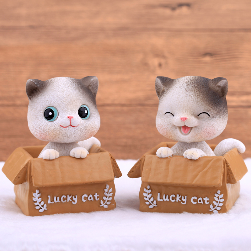 Meow Small Music Car Ecstasy Shakes Small Cat Inner Ornaments for boys and girls Gifts On-board Car Creative Home Cute