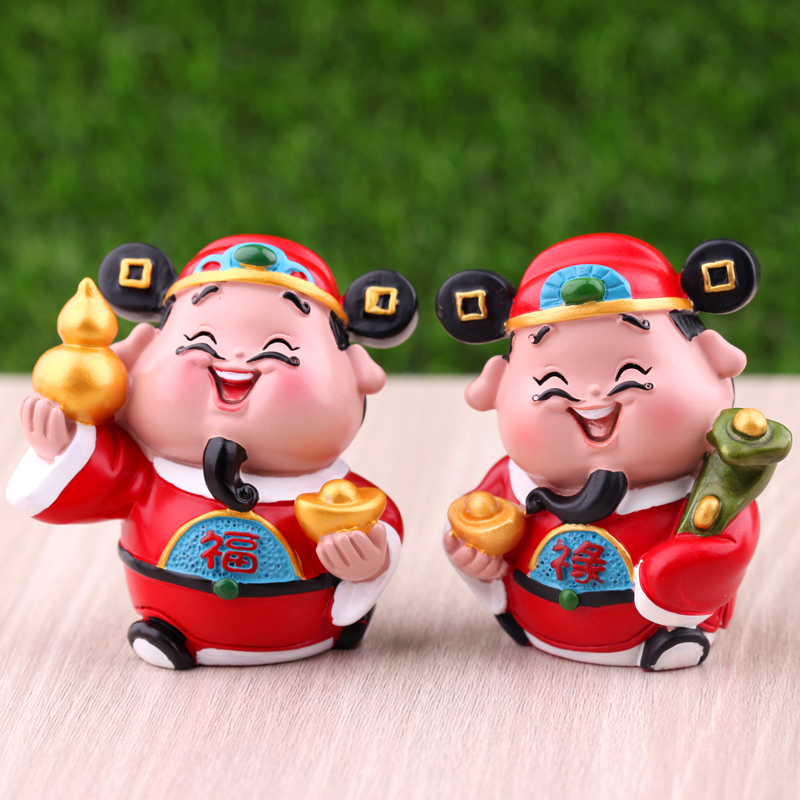 Five-happiness-chaine small to shake the head of the car at the car front office with a male and female gift home decoration