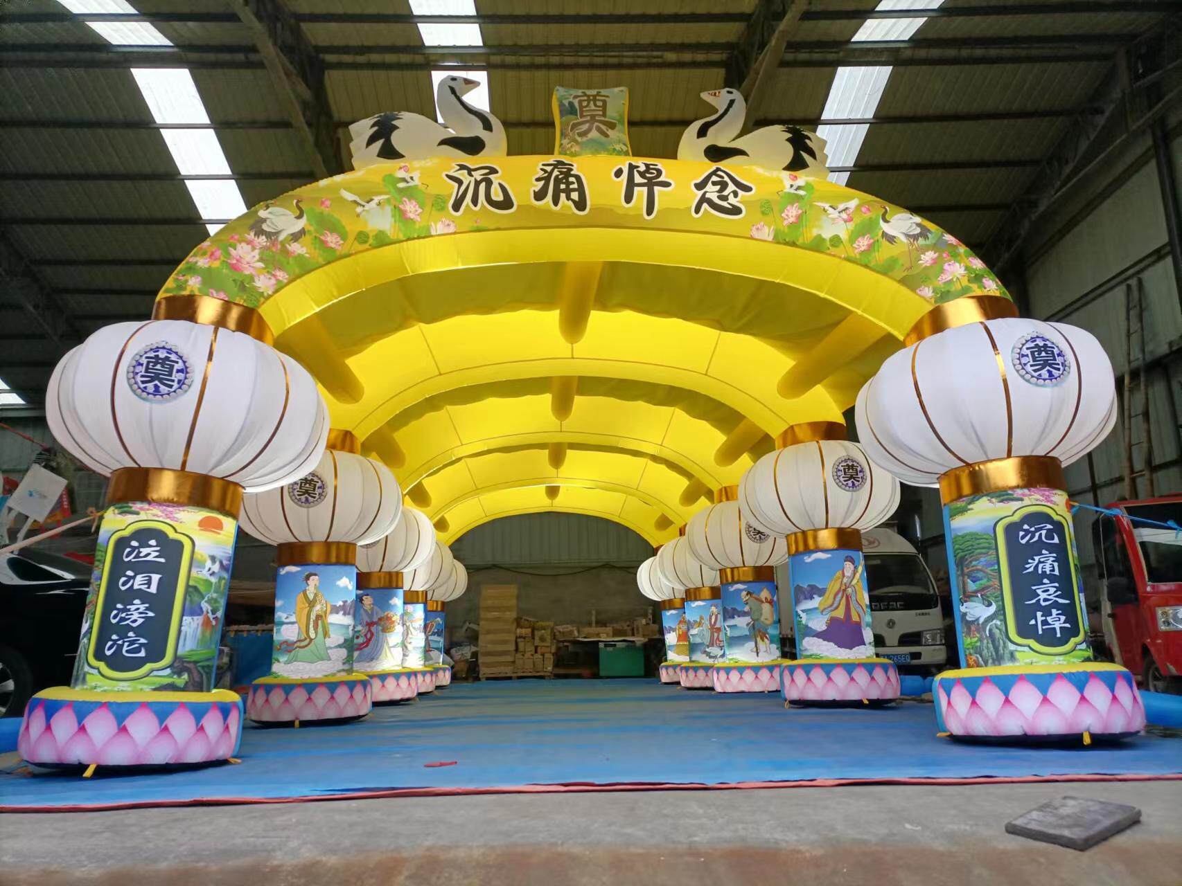 5 meters painted Eight Immortals crossing the sea lantern arch road leads conjoined arch funeral funeral inflatable air model fan