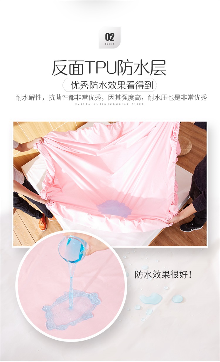 Giường cotton màu đặc không thấm nước trải giường bằng vải bông cách nhiệt chống thấm nước chống thấm tấm trải giường Simmons nệm nệm - Trang bị Covers 	ga chun trải giường 2mx2m2	