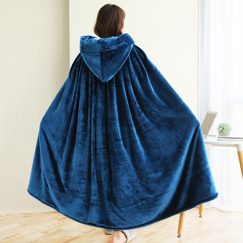 Одеяло, стеганое одеяло, плащ для медитации, офисное зимнее тепло, утолщенный коралловый ворс, ленивая большая шаль, одеяло, плащ