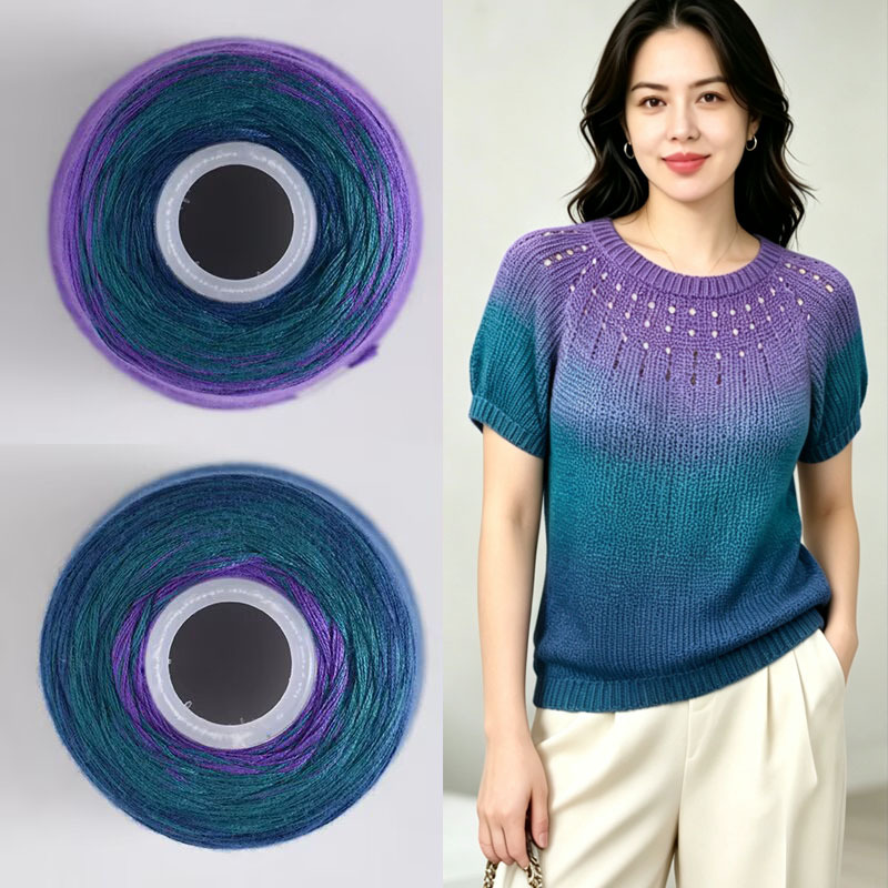 Gradient Tencel Cotton Knitted Summer Pure Cotton Colored Yarn DIY Hand-Knitted Clothes Cotton Thread