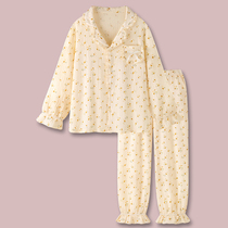 SUNNY pajamas Japanese 2021 new cotton seersucker pajamas spring and autumn womens long sleeve season home wear