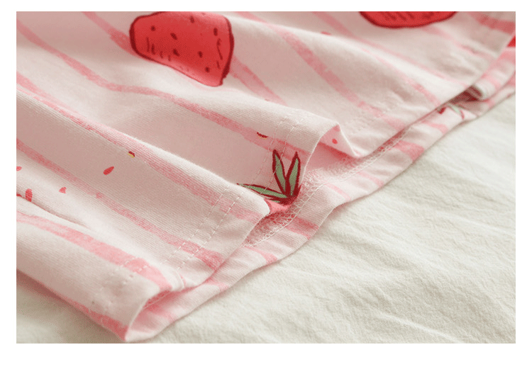 Giới hạn mua trong 2 ngày! Đồ ngủ nữ Cotton dài tay Mới Hàn Quốc Ngọt tráng miệng Kích thước lớn Dâu tây mùa thu bộ mặc nhà