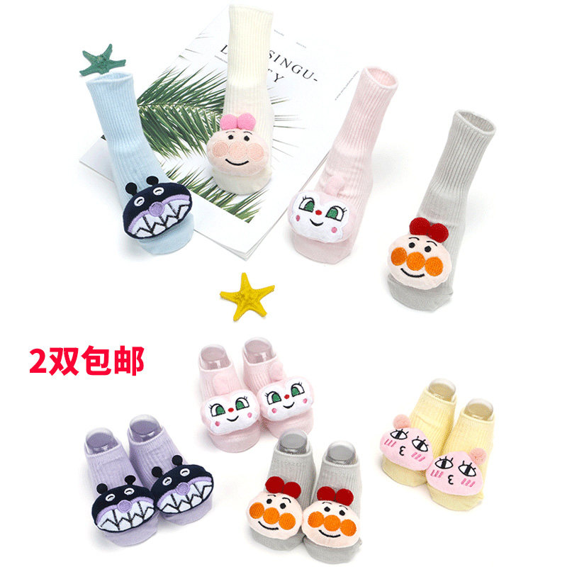 New Spring Autumn Cartoon Baby Shoes Socks Non-slip Leather Bottom Child Floor Socks Woolen Leather Warm Baby Socks 0-3 years old