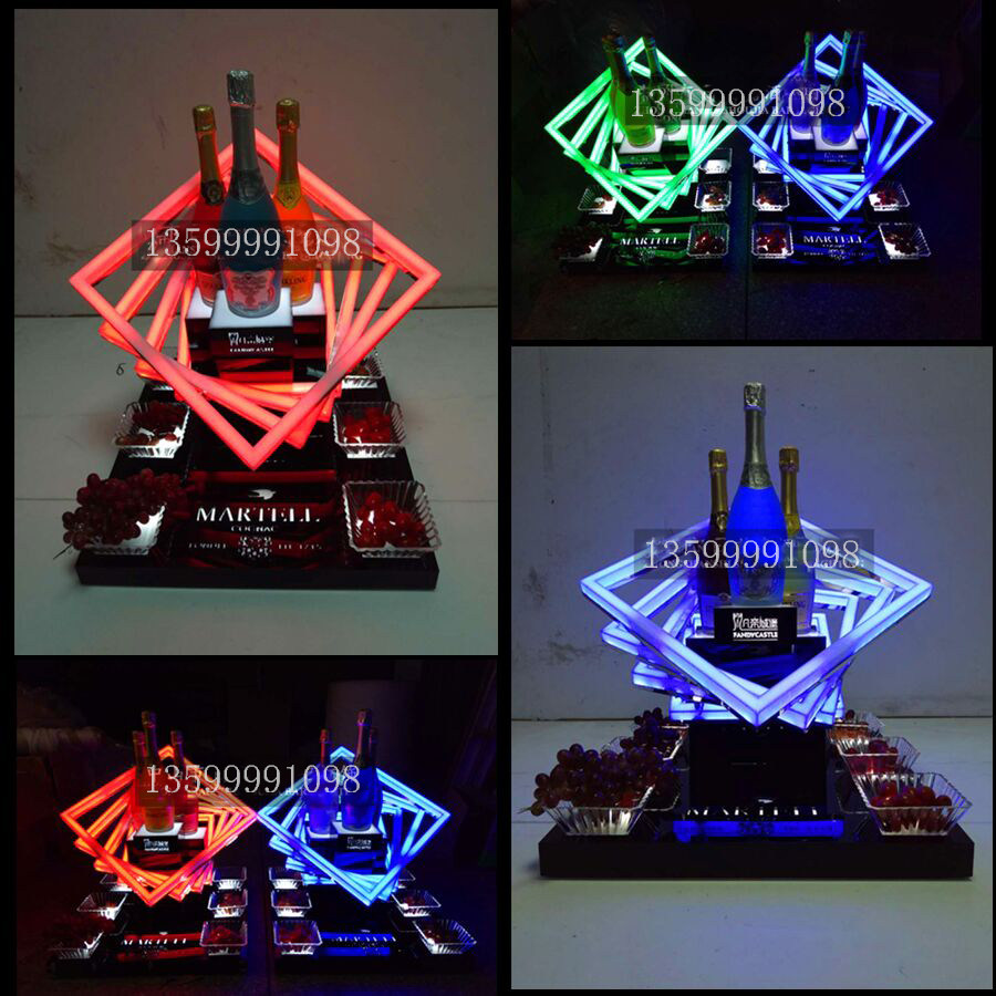 High-end Mardaddy Mold Wine Rack Bar Nightfield Luminous Wine Rack High-end Wine Seine Snack Dish Light-Shine Base