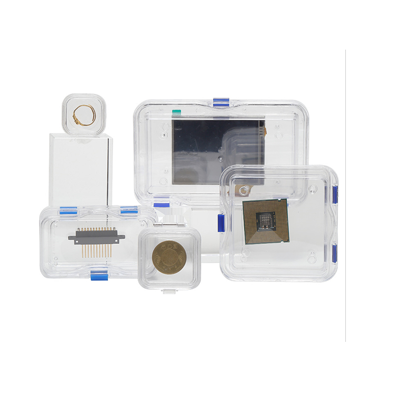 Flexible film box laser diode lens with bare grain IC showcase box denture packaging transparent display round box