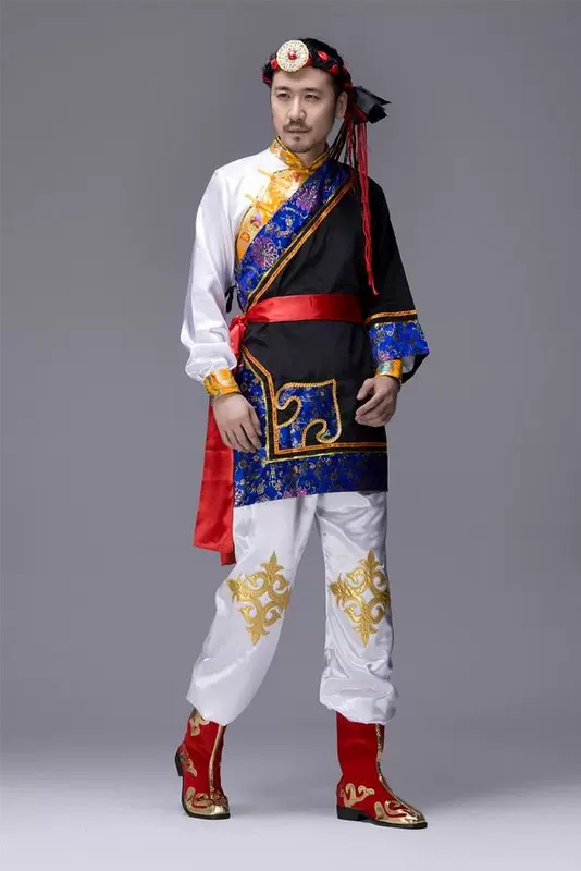 Quần áo Mông Cổ nam Mông Cổ trưởng thành mới hiện đại Tây Tạng trang phục khiêu vũ trang phục dân tộc các nước