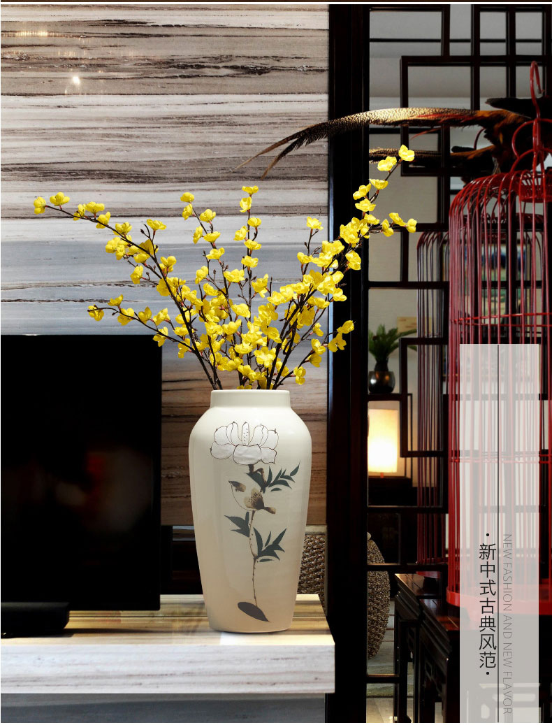 Jingdezhen hand - made ceramic vase furnishing articles of new Chinese style living room table museum, the home decoration decoration flower arranging