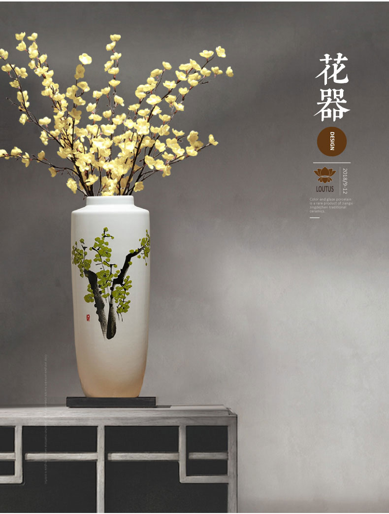 Jingdezhen ceramic art craft new Chinese vase is placed indoor sitting room adornment TV ark, creative decoration arranging flowers
