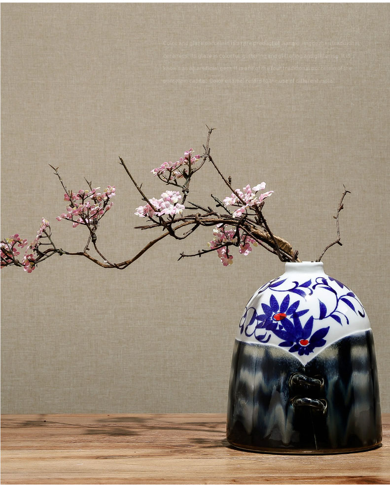 New Chinese style ceramic vases, dried flowers, decorative home furnishing articles table sitting room porch decoration indoor TV ark, arranging flowers