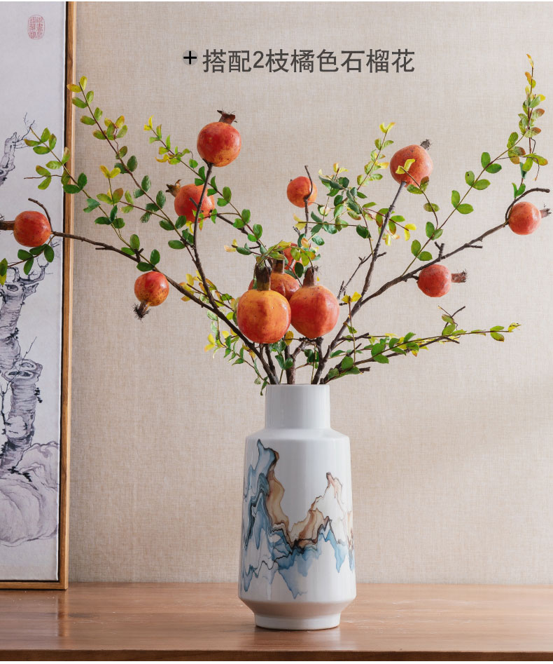 Jingdezhen ceramic table furnishing articles dry flower vase of Chinese style is contracted decorate household simulation TV ark, spent sitting room