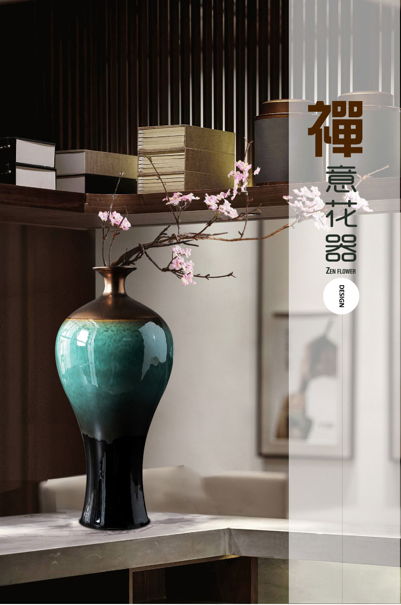 New Chinese style rich ancient frame table vase furnishing articles ceramic sitting room adornment flower arranging dried flowers creative TV ark, decoration