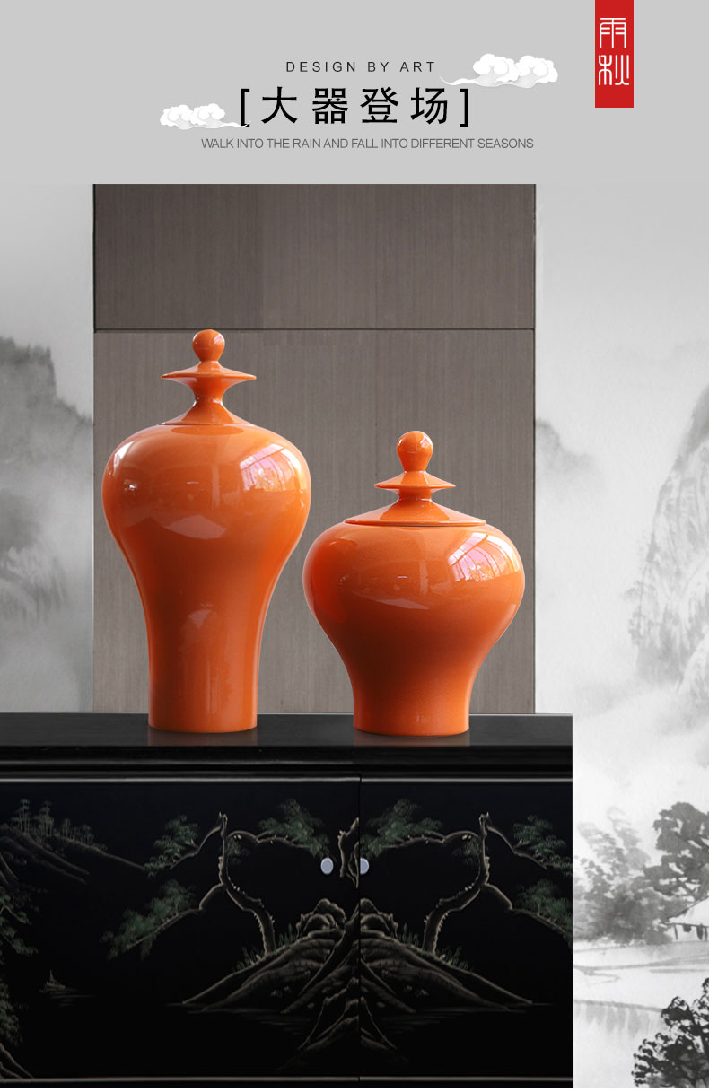 The New Chinese modern home sitting room porch decoration ceramics flower arranging bottles large TV ark, home furnishing articles