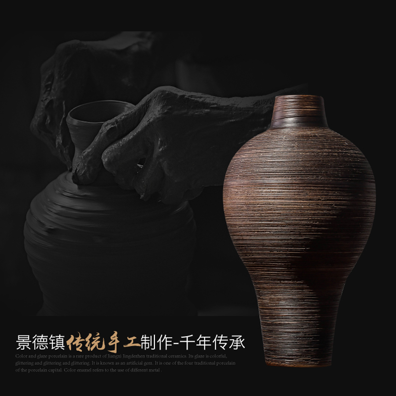 Jingdezhen ceramic dry flower vase furnishing articles sitting room adornment flower arranging creative household decoration TV table wine