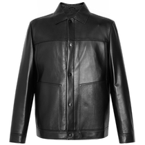 (White Goose Down) Lilanz official sheepskin leather jacket mens casual lapel 2024 winter jacket