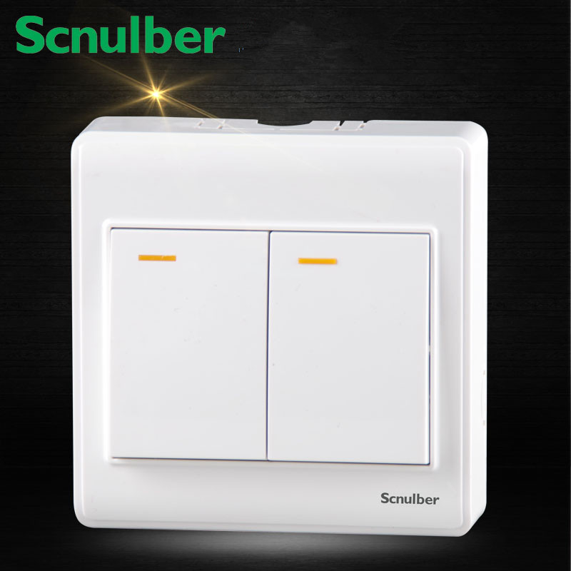 Schlander S7 clear-mounted switch socket 2 open two-open single-control panel Two-open double switch single-linked Ming-fit slot panel