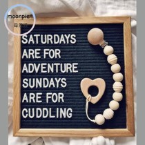 Nordic log wind natural environmental protection wooden beads baby pacifier chain pacifier anti-drop chain toy anti-drop clip