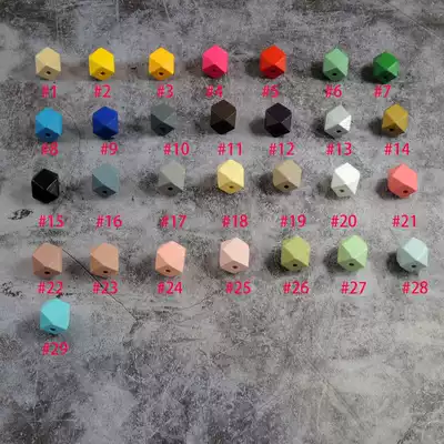 20MM color wooden beads geometric solid octagonal beads scattered beads diy earrings material hand necklace earrings 29 colors