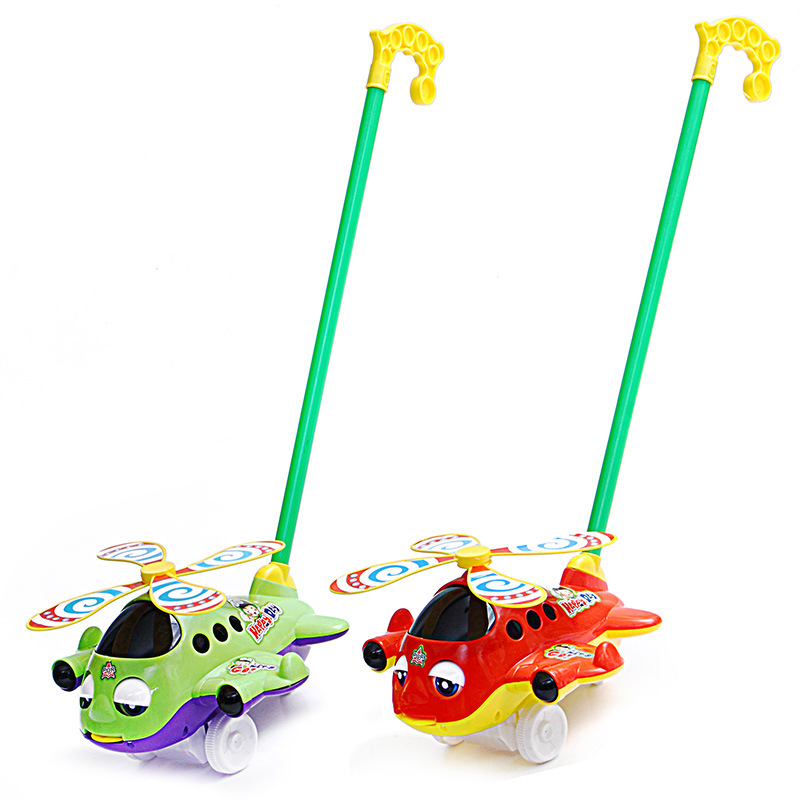 1-3 years old baby toddler trolley educational toy Infant children's elf push plane will stick out tongue
