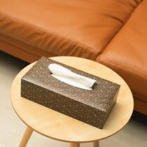 Japanese box root pinning wood fine workmanship solid wood parquet drawing paper box Living room exquisite down open paper towel box Shunfeng