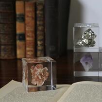 Japan Original Imported Sola Cube Mineral Ore Specimen Creative Resin Cube Tabletop Pendulum