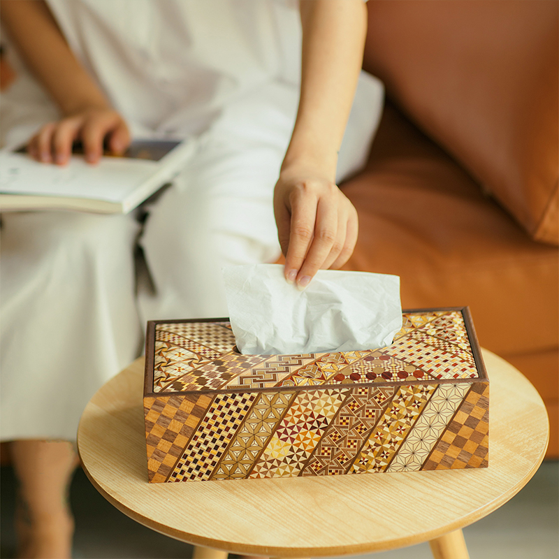 Japan Box Root Consignment Wood Fine Work Day Style Paper Towel Box Upper Lid Solid Wood Parquet Handmade Retro Toilet Paper Box