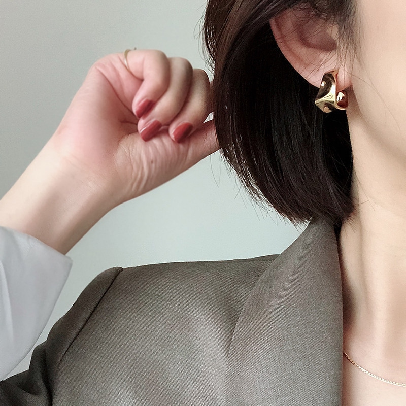 Golden silver mosquito disk ear clamp high-sensitive earring clamp female earhole female metal wind cold air clamp new