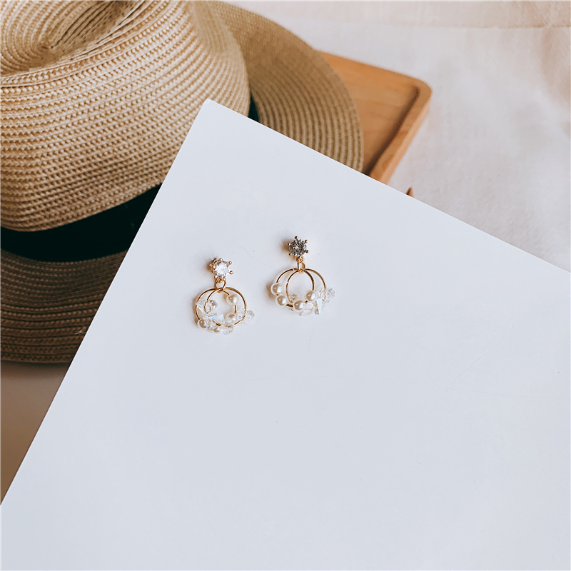 SUSUHOUSE simple and small ear clip no ear pierced ear clip female small circle hoop earrings double silver needle super fairy