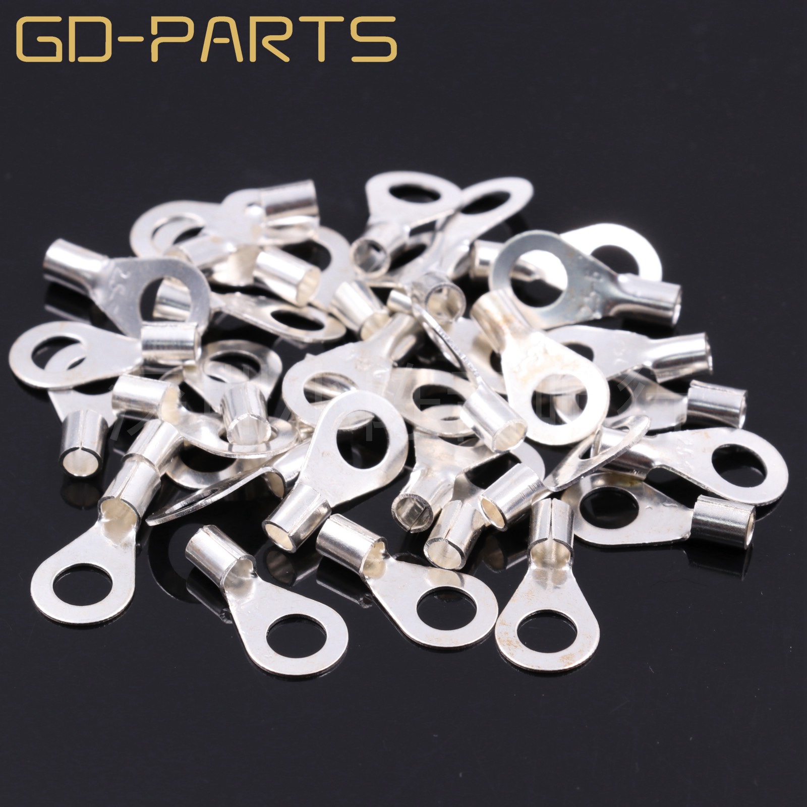 Copper silver plated terminal ring Screw foot Electrolytic capacitor terminal ring terminal GB wire nose Copper connector wire ear