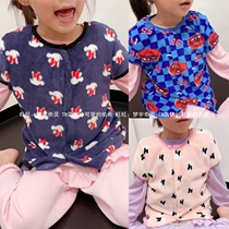 Export Japanese cartoon vest coral velvet warm coat male and female child baby vest car cartoon vest
