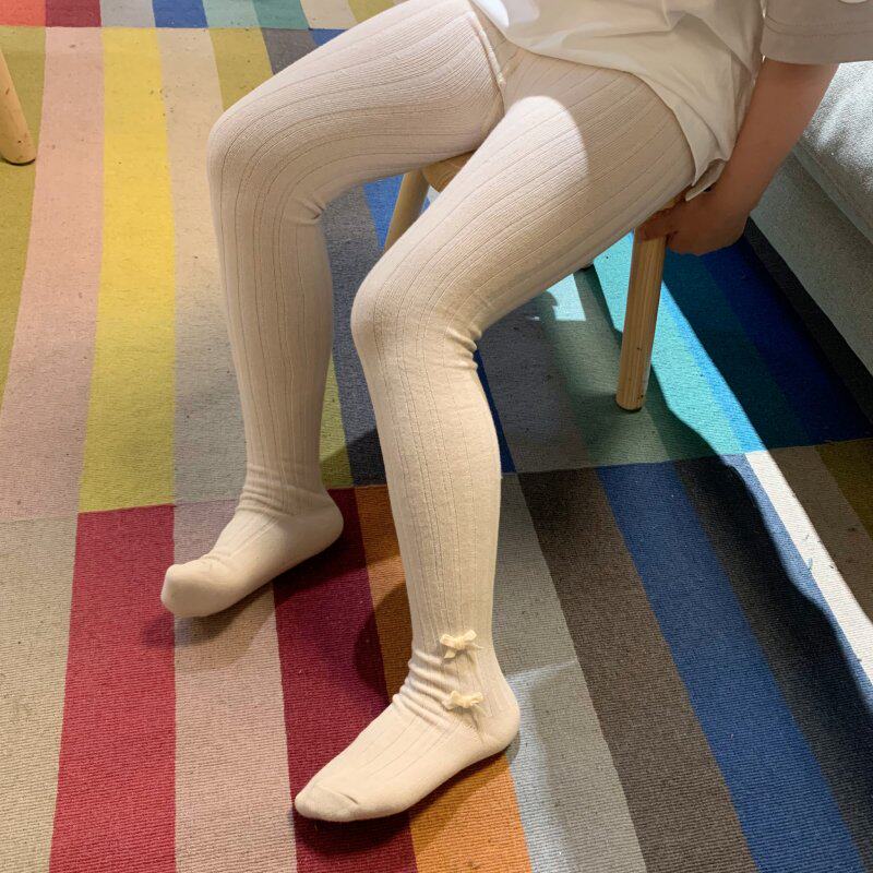 Spring girl double stitch thin section pure color pantyhose child beating bottom socks baby student stockings breathable underpants socks-Taobao