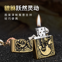 ZORRO Zolo Routine 902 Kerosene Lighter Conjoined Pieces Leopard Retro Men Windproof Personality Gifts