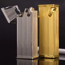 Toast Artisanal Brass Side Sliding Longferro Slanted Wheel Ignition Kerosene Lighter Individuality Men Gifts Collection